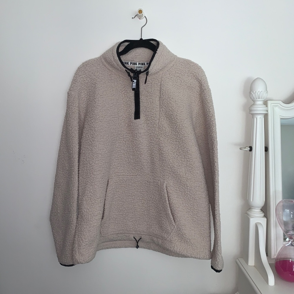 PINK Victoria’s Secret—Teddy Bear Quarter ZIP